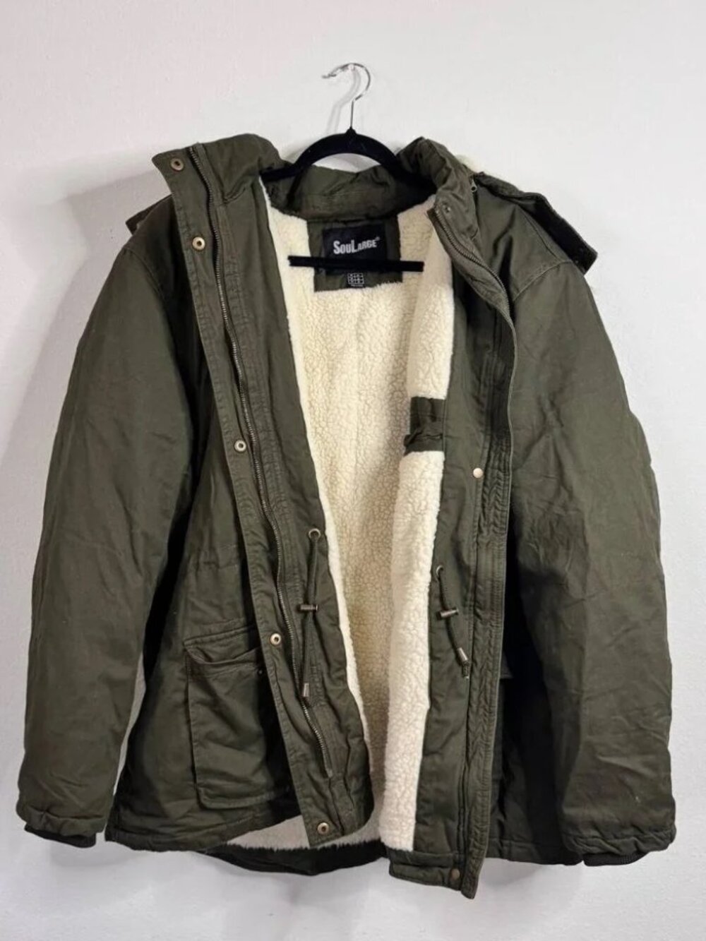 SouLarge Olive Parka Faux Fur Lined Jacket Women’s Size 3X